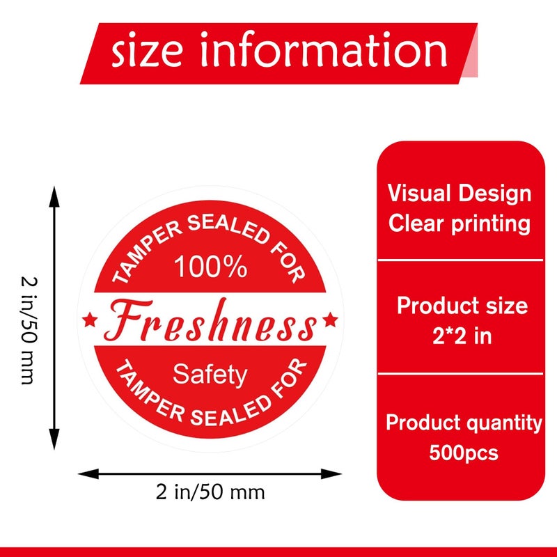 Well Tile Food Delivery Tamper Evident Stickers Safe Secure Tamper Sealed for Freshness Labels - 2 Inch Tamper-Proof Stickers for Safe Food Delivery 500 Pcs - Image 4
